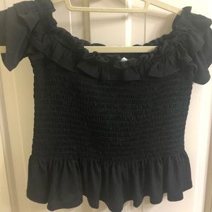 BCBG Smocked off the shoulder top